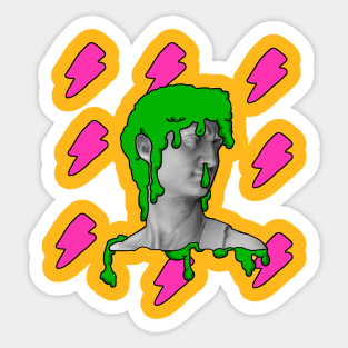 Statue Of David-Goopy Radioactive Nuclear Waste Tribute/Parody Design Sticker